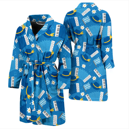 Accordion Print Design LKS401 Men Bathrobe