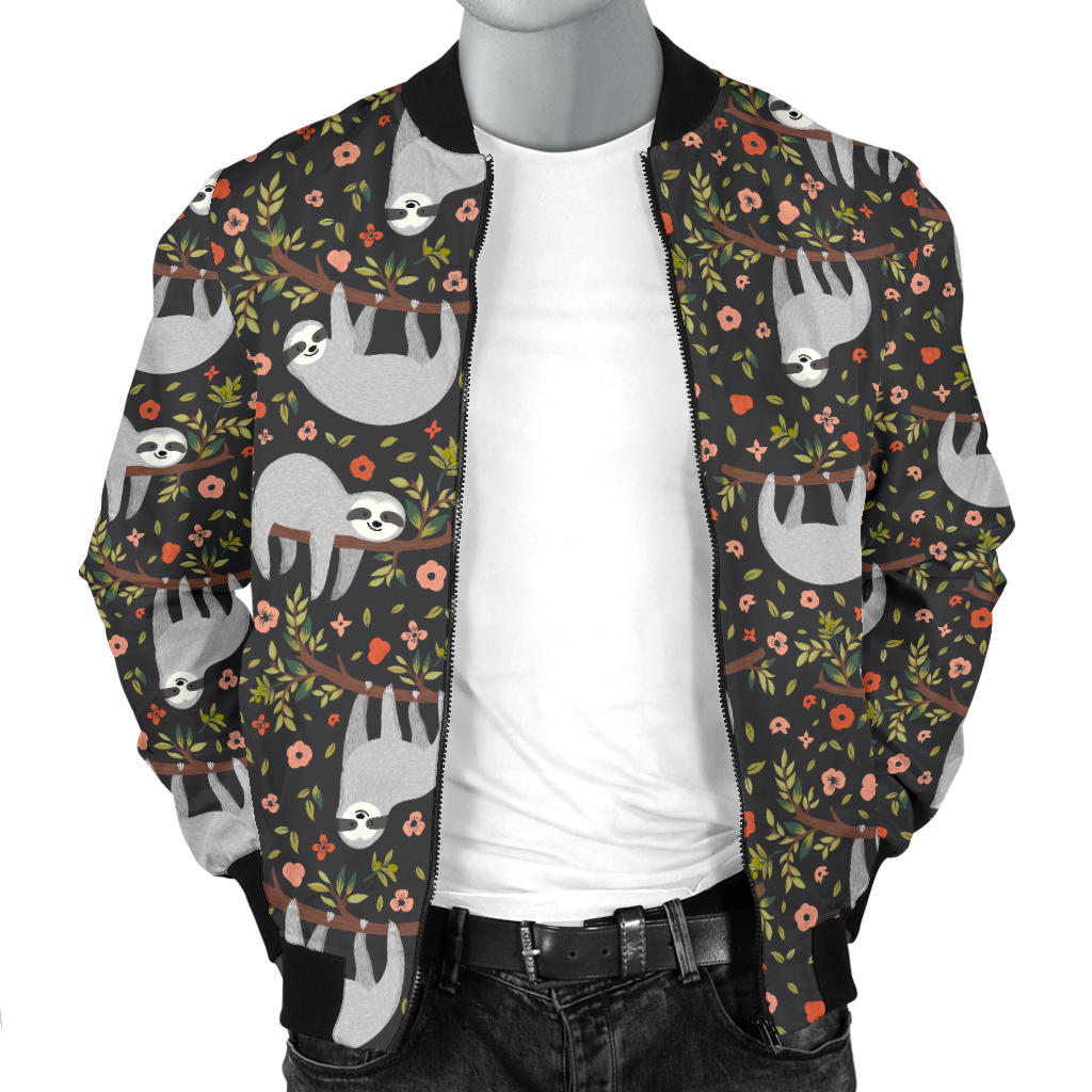 Sloth Cute Design Themed Print Men Bomber Jacket