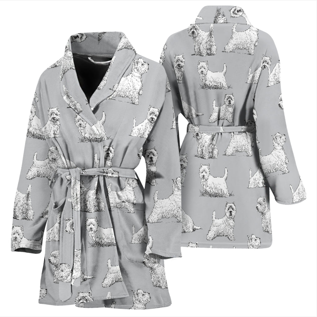 Scottish Terriers Print Design LKS3011 Women Bathrobe