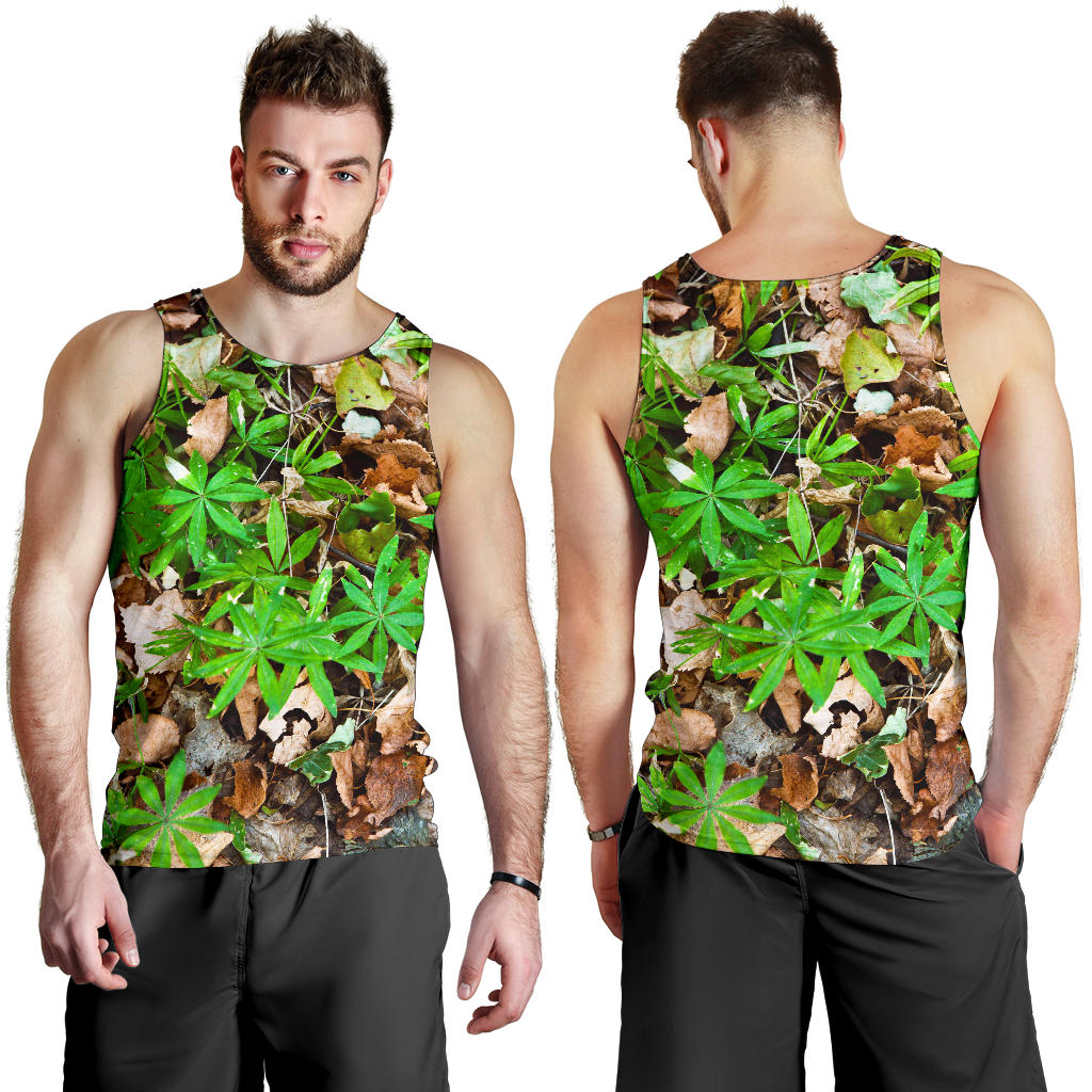 Camouflage Realistic Tree Fresh Print Men Tank Top