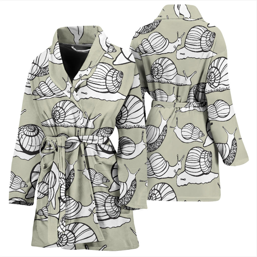 Snail Pattern Print Design 03 Women Bathrobe