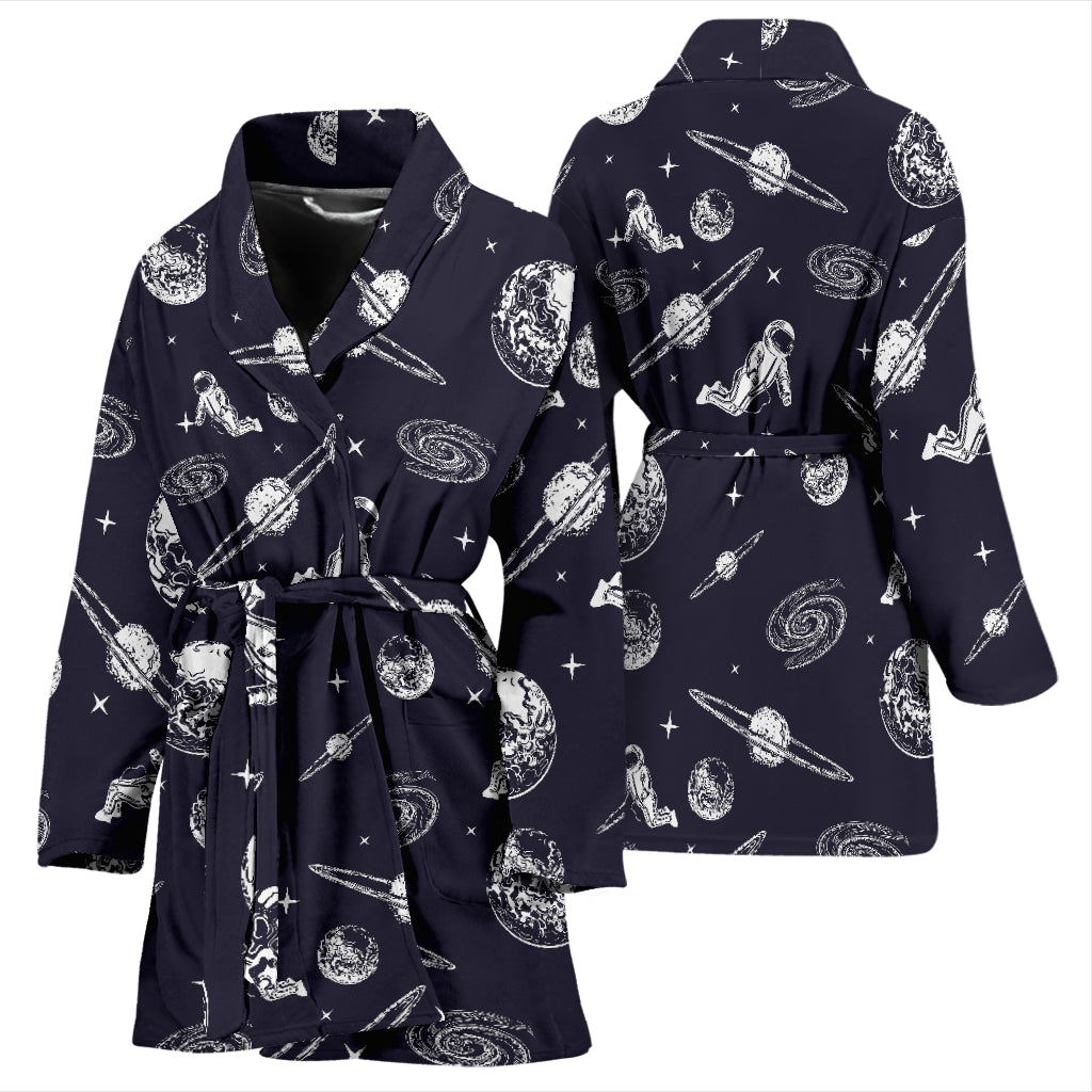 Space Astronaut Print Design LKS302 Women Bathrobe
