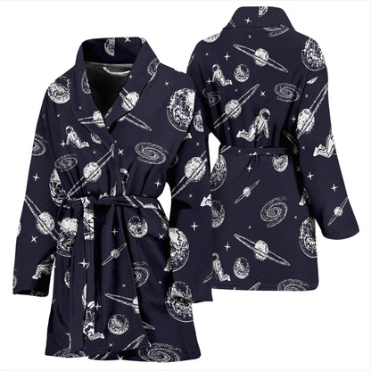 Space Astronaut Print Design LKS302 Women Bathrobe