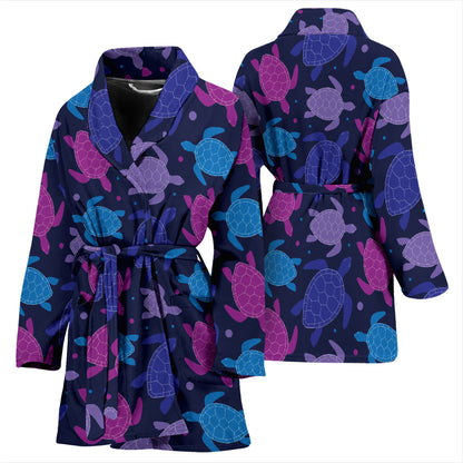 Sea Turtle Print Design LKS309 Women Bathrobe
