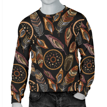 Dream catcher embroidered style Men Long Sleeve Sweatshirt