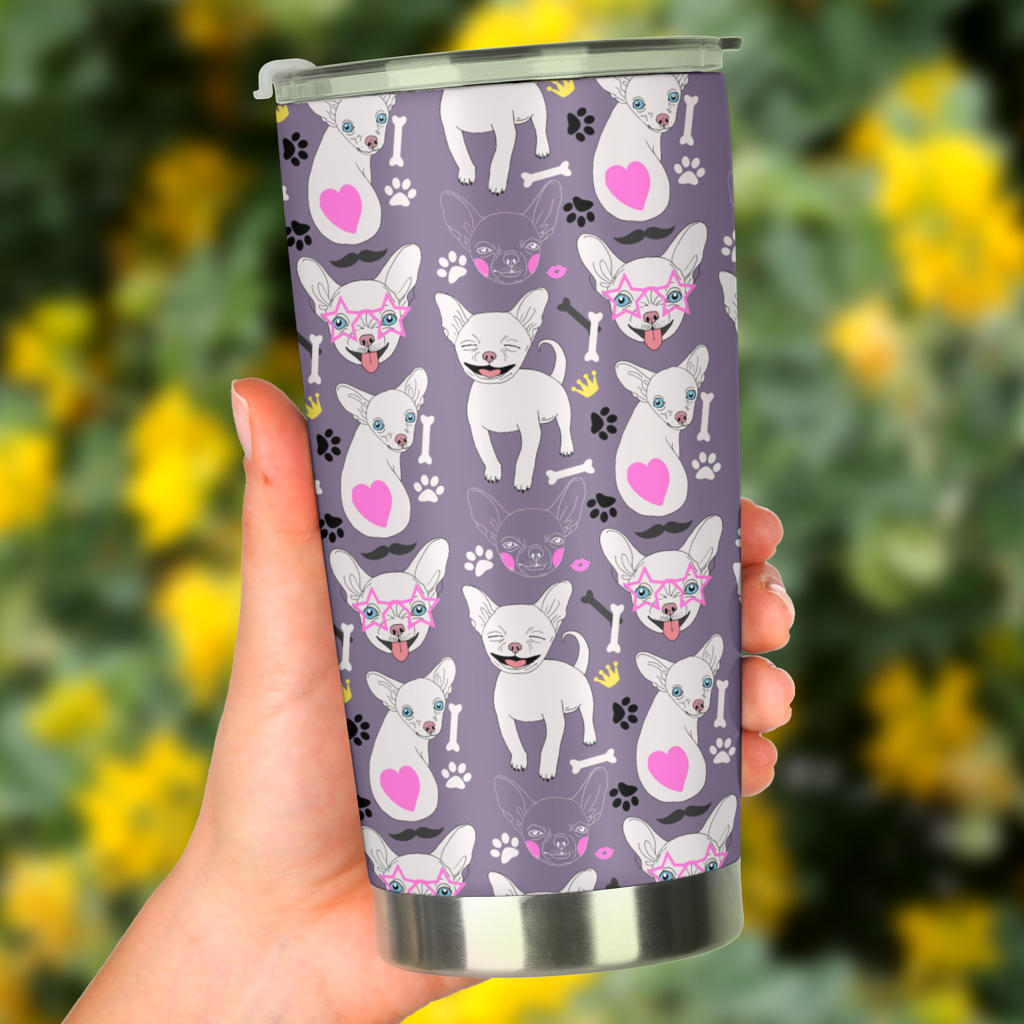 Chihuahua Happy Pattern Tumbler