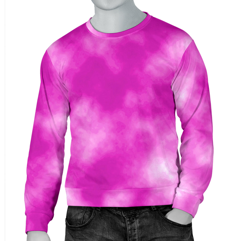 Tie Dye Pink Design Print Men Long Sleeve Sweatshirt