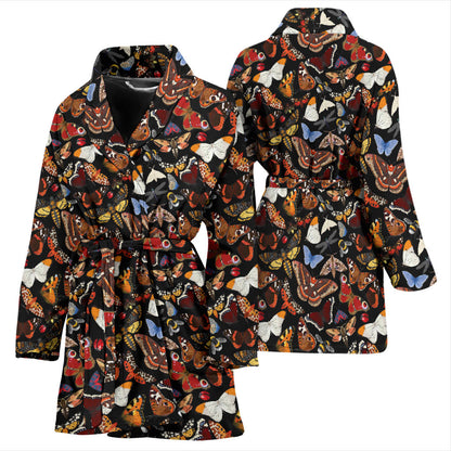 Butterfly Pattern Print Design 08 Women Bathrobe