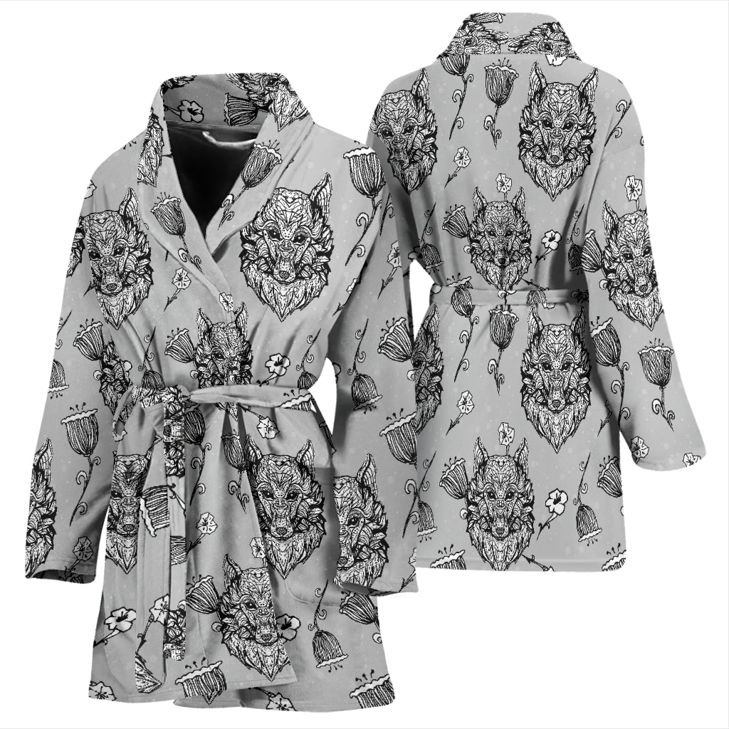 Tribal Pattern Print Design LKS306 Women Bathrobe