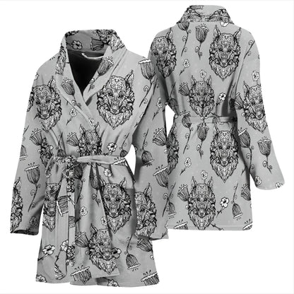 Tribal Pattern Print Design LKS306 Women Bathrobe