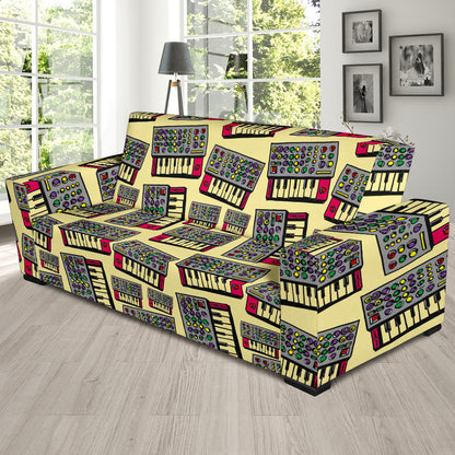Synthesizer Pattern Print Design 01 Sofa Slipcover