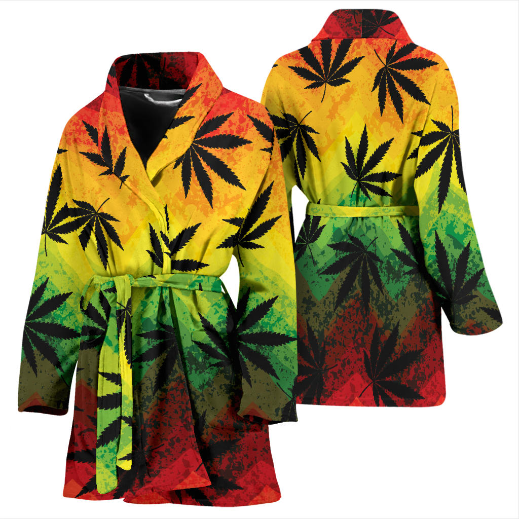 Rasta Pattern Print Design A02 Women Bathrobe