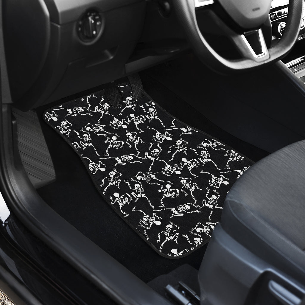 Skeleton Style Print Car Floor Mats Front Back