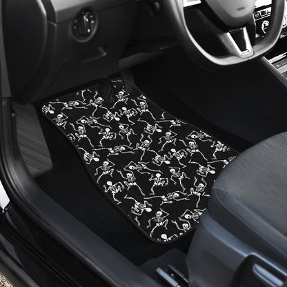 Skeleton Style Print Car Floor Mats Front Back