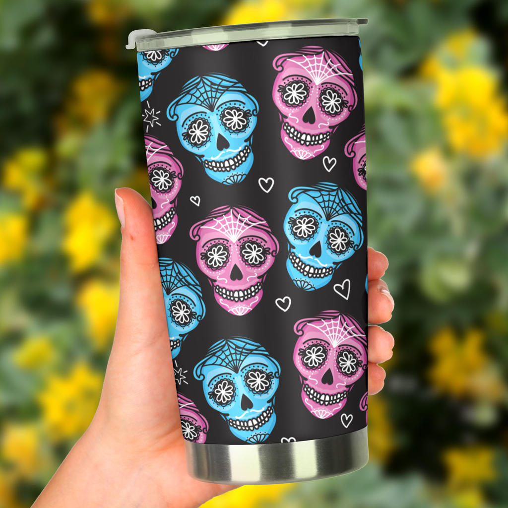 Day of the Dead Skull Print Pattern Tumbler