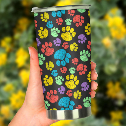 Paw Colorful Print Tumbler