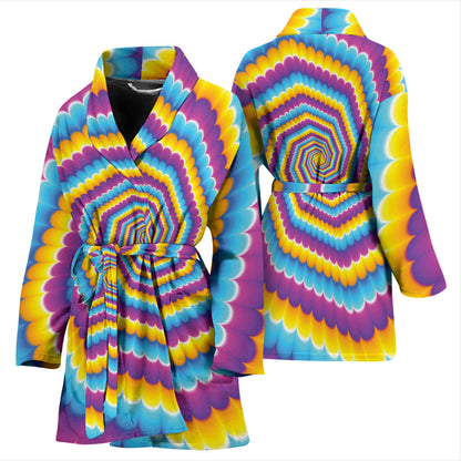 Optical illusion Pattern Print Design A04 Women Bathrobe