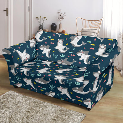 Shark Print Design LKS307 Loveseat Couch Slipcover