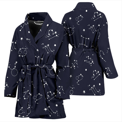 Constellation Pattern Print Design 05 Women Bathrobe