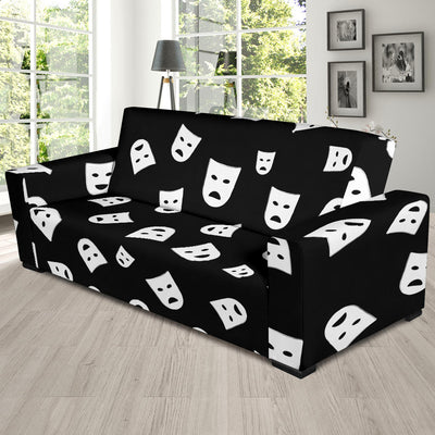 Acting Mask Pattern Print Design 03 Sofa Slipcover