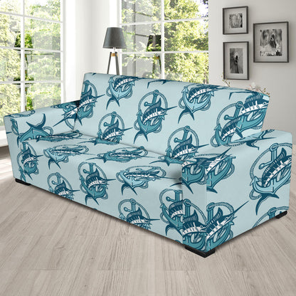Swordfish Pattern Print Design 03 Sofa Slipcover