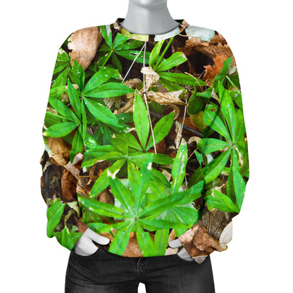 Camouflage Realistic Tree Fresh Print Women Long Sleeve Sweatshirt