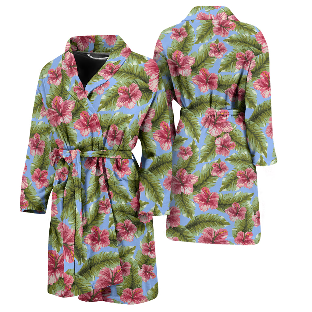 Tropical Flower Print Design LKS301 Men Bathrobe