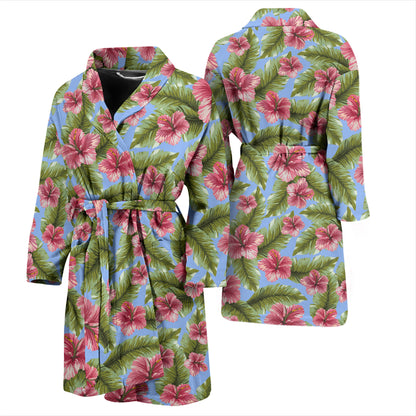 Tropical Flower Print Design LKS301 Men Bathrobe