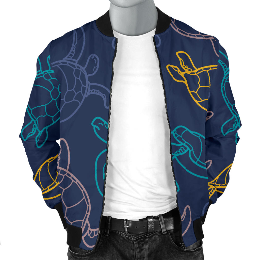 Sea Turtle Baby Print Men Bomber Jacket