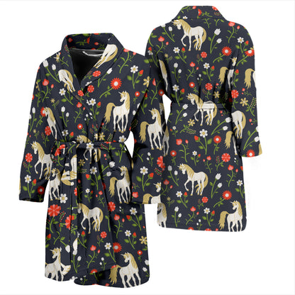 Unicorn Print Design LKS301 Men Bathrobe