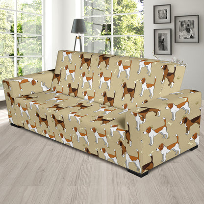 Beagle Pattern Print Design 01 Sofa Slipcover