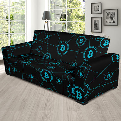 Cryptocurrency Pattern Print Design 01 Sofa Slipcover