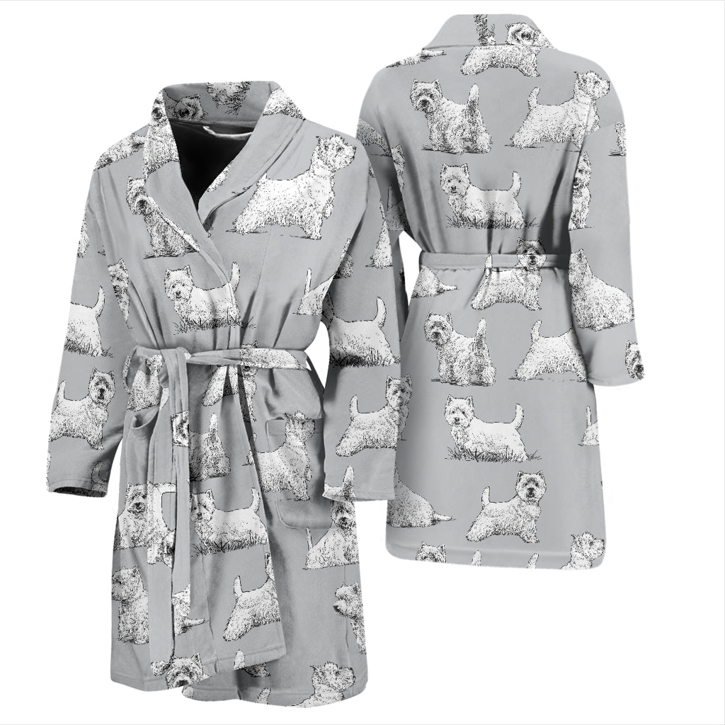 Scottish Terriers Print Design LKS3011 Men Bathrobe