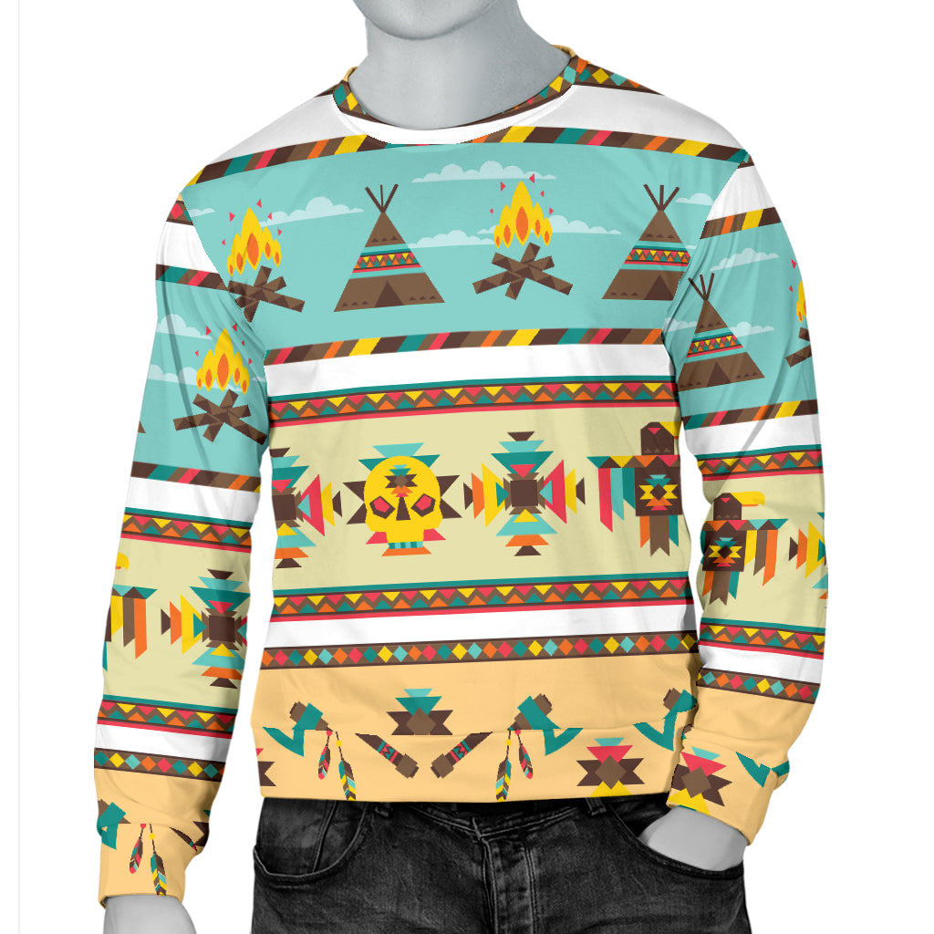 American indian Life Pattern Men Long Sleeve Sweatshirt