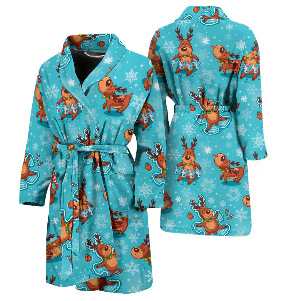 Reindeer Print Design LKS402 Men Bathrobe