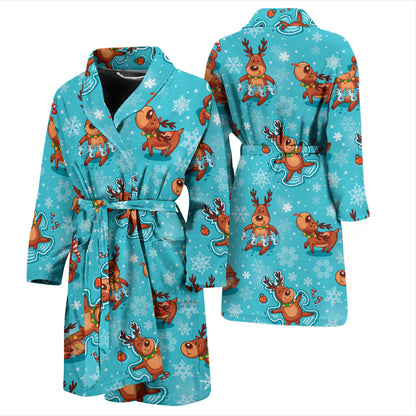 Reindeer Print Design LKS402 Men Bathrobe