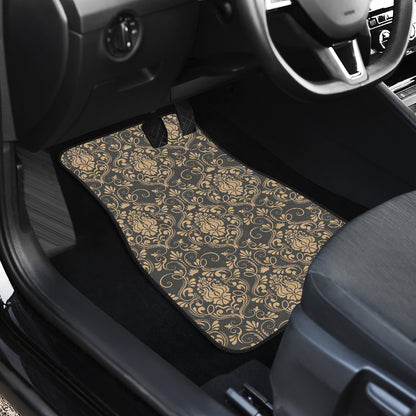 Damask Elegant Luxury Print Pattern Car Floor Mats Front Back