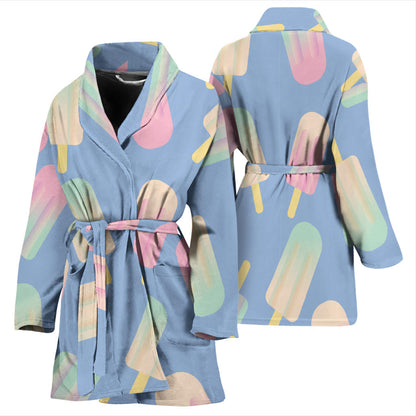 Ice Cream Pattern Print Design 05 Women Bathrobe
