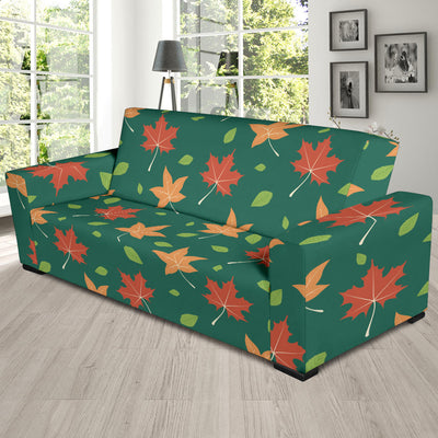 Maple Leaf Pattern Print Design 04 Sofa Slipcover