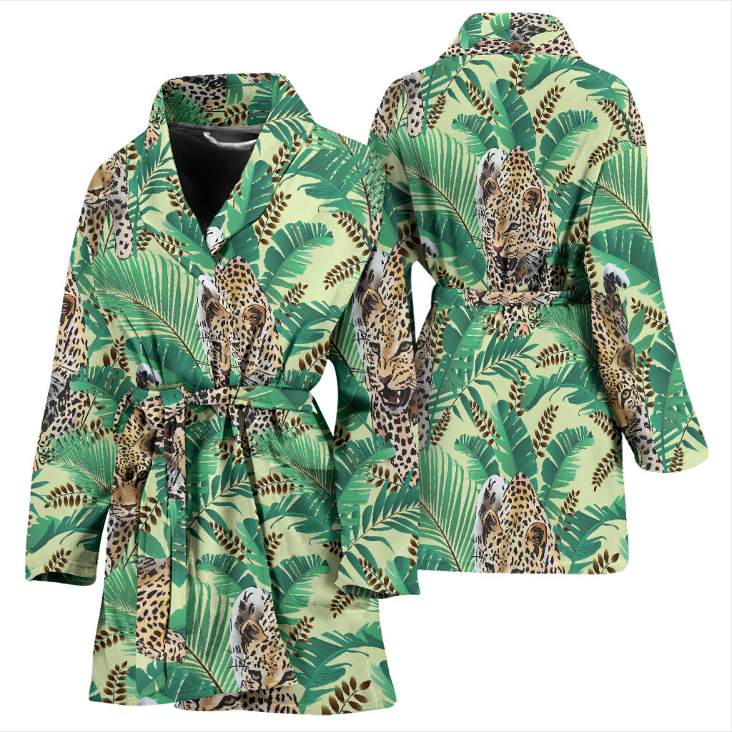 Leopard Pattern Print Design 03 Women Bathrobe