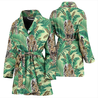 Leopard Pattern Print Design 03 Women Bathrobe