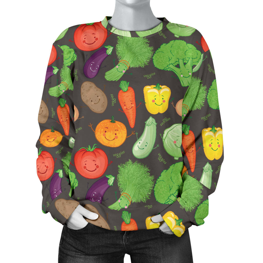 Vegan Funny Themed Design Print Women Long Sleeve Sweatshirt