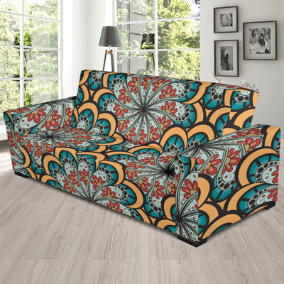 Mandala Pattern Print Design 01 Sofa Slipcover