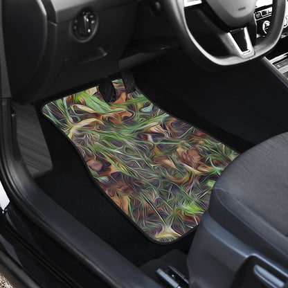 Camouflage Realistic Tree Print Car Floor Mats Front Back