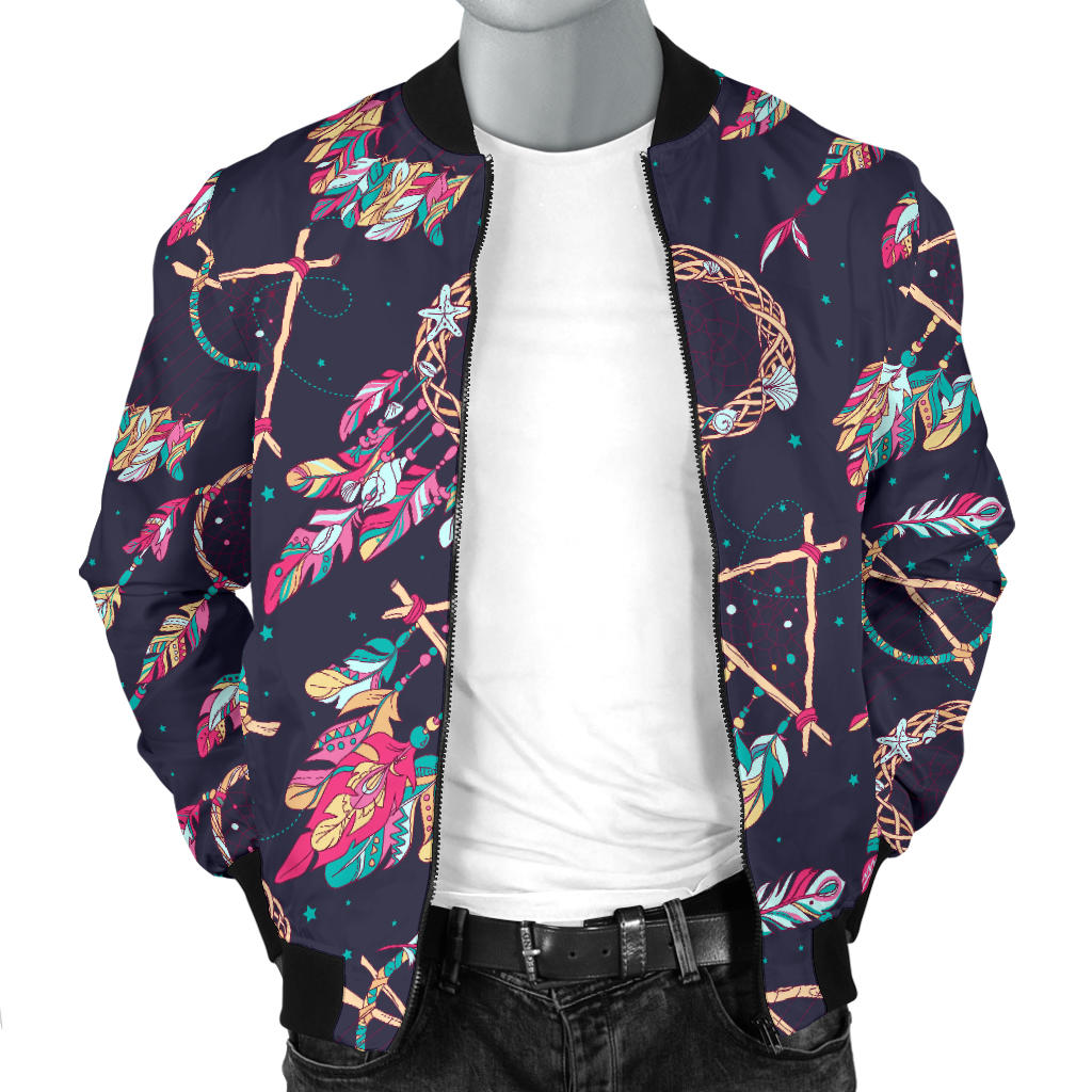Boho Dream Catcher Colorful Men Bomber Jacket