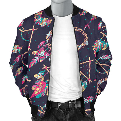 Boho Dream Catcher Colorful Men Bomber Jacket