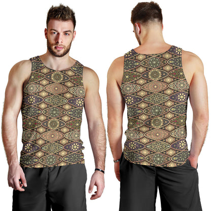 Mandala Motif Themed Design Print Men Tank Top