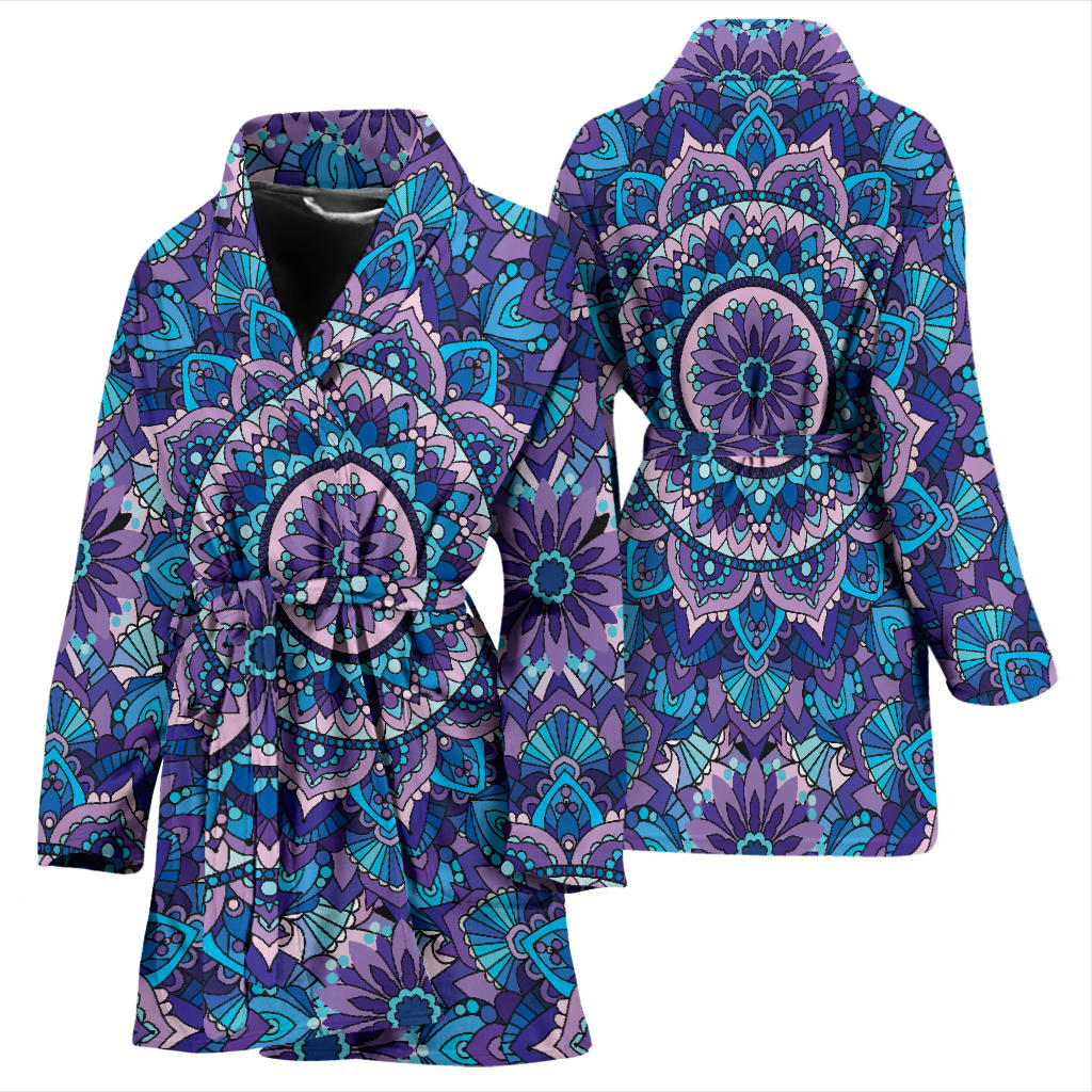 Mandala Pattern Print Design 04 Women Bathrobe