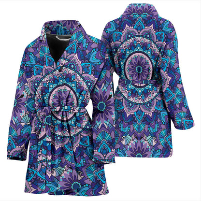 Mandala Pattern Print Design 04 Women Bathrobe