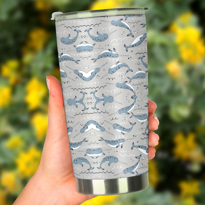 Narwhal Pattern Print Tumbler